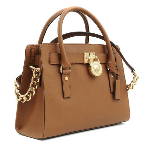 michael kors hamilton medium luggage brown saffiano leather|Michael Kors Hamilton Saffiano Leather Medium Bag .